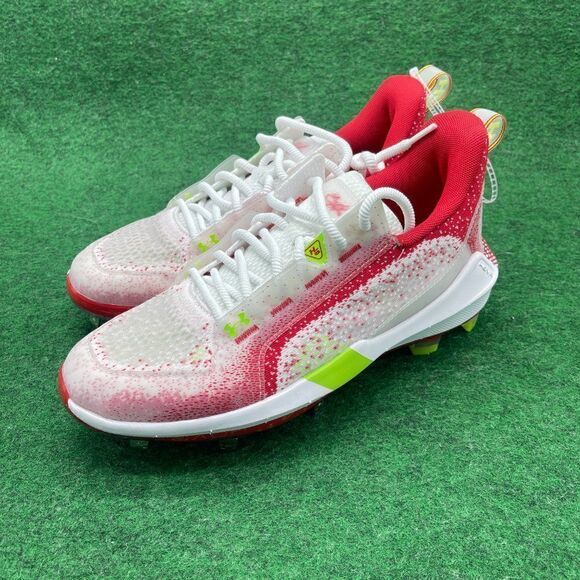 Under Armour UA Harper 6 Low ST Baseball Cleats Red/White Mens 7.5 - Picture 2 of 3